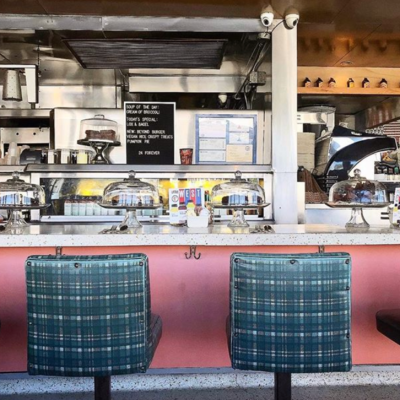 Swingers bar stools close up